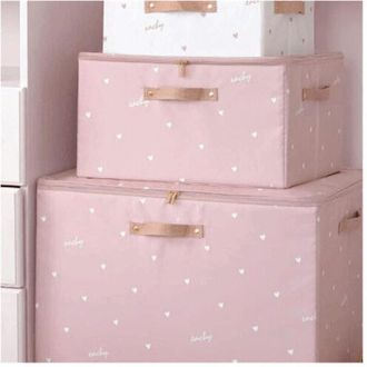 Trade Shop Trade Shop - Box Scatola Salvaspazio Armadio Contenitore Porta Oggetti Organizer 48x38x28 Cm - Rosa