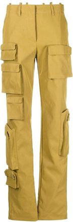 Off-white Co Multipocket straight-leg cargo trousers - women - Polyamide/Cotton/Cotton - 38 - Green