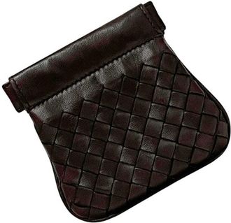Bottega Veneta Intrecciato Brown Leather Coin Purse/Coin Case (Pre-Owned)