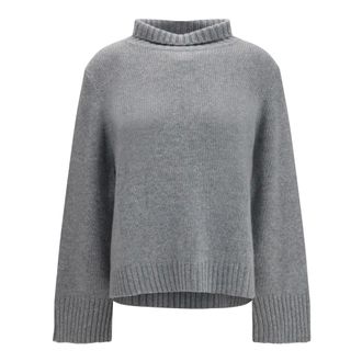 Allude Maglione Girocollo in Cashmere - - Knitwear - Donna - Grigio - M