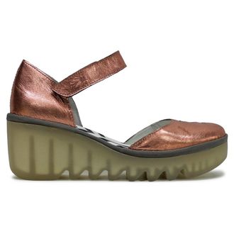 FLY London BISO305FLY Idra Leather Womens Comfort Sandals - Blush Gold - Size:UK 7