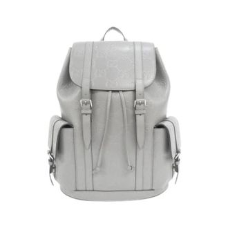 Gucci Pre-owned Vintage Leather Backpack - Heren - Vintage Rugzakken - Grijs - ONE Size - Leer - Vintage