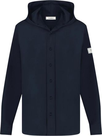 Flaneur Hoodie in Marineblauw - Heren - Hoodies - Blauw - M - Leer - Hoodies & sweatvesten