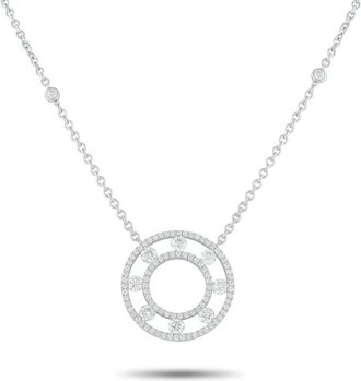 Luxury Bazaar 18K White Gold 1.25ct Diamond Pendant Necklace ANK-18995