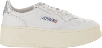 Autry Medalist Platform Low Leather Sneakers With Contrast Heel Tab