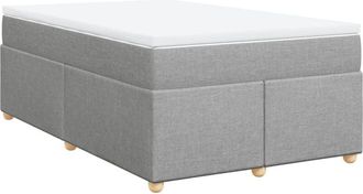 vidaXL Vidaxl - Cama Box Spring Con Colch&oacute;n Tela Gris Claro 120x200 Cm