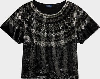 Polo Ralph Lauren Sequin Jersey Knit Short-Sleeve T-Shirt