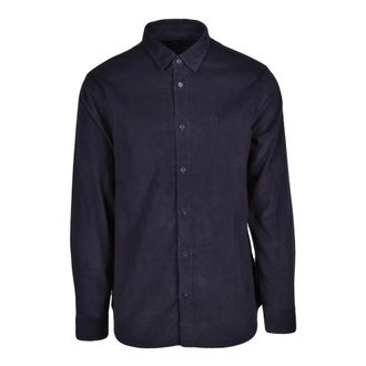 A|X Armani Exchange Regular in Velluto overhemd - Heren - Overhemden - Blauw - Maat: S Katoen