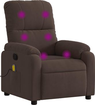 vidaXL Vidaxl - Sill&oacute;n Reclinable De Masaje Tela De Microfibra Marr&oacute;n