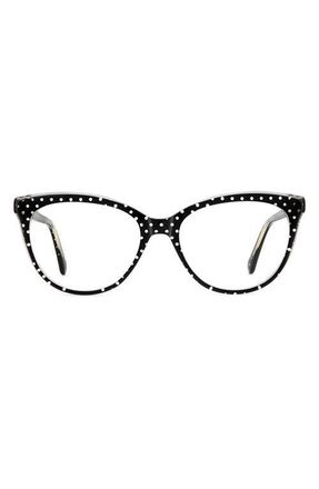 Kate Spade New York kariane 55mm oval reading glasses in Pattern Black at Nordstrom