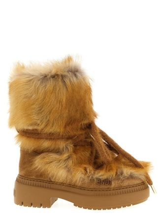 Fendi Brown Lace Up Boots