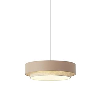 QAZQA Qazqa L&aacute;mpara Colgante Moderna Beige Con Natural 50cm 3-luces