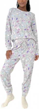 Splendid Waffle Pajama Set In Holiday Lights