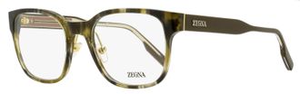 Ermenegildo Zegna Mens Square Acetate Eyeglasses EZ5253 098 Green Havana 53mm