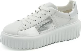 Hogan Strepen Damesschoenen - Dames - Sneakers - Grijs - 38 1/2 EU - Leer - Schoenen