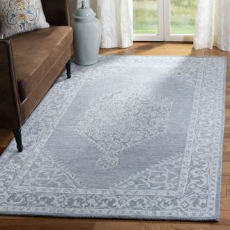 Safavieh Micro-Loop Hand Made Area rug, Grey Traditional Style Non-Shedding