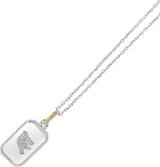 Phillip Gavriel 18K Over Silver 0.12 Ct. Tw. Diamond Dove Medallion Tag Necklace