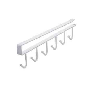 No Brand Soporte De Pared Blanco Para Gorras Con 6 Ganchos, Capacidad De Carga De Hasta 5 Kg - Para Montaje Detr&aacute;s De Puertas
