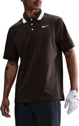 Nike Dri-Fit Tour Micro Print Golf Polo in Baroque Brown/Pale Ivory at Nordstrom Rack, Size Xx-Large