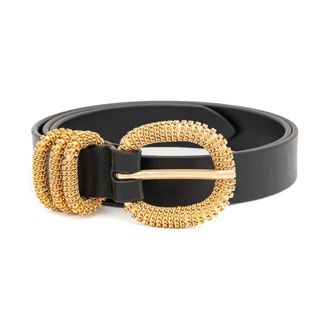 Orciani Belts, female, Black, Size: 80 CM Nappa Chain Leather Belt