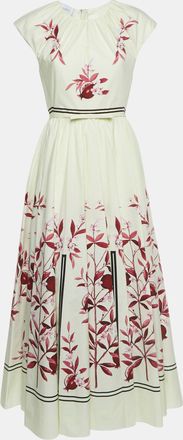 Giambattista Valli Light Lime Green Floral Print Flared Maxi Dress
