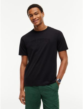 Tommy Hilfiger Mens Embroidered Arch Logo T-Shirt - Black - XS