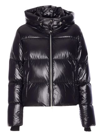 Moose Knuckles Moonstone High Collar Glossy Quilted Down Jacket