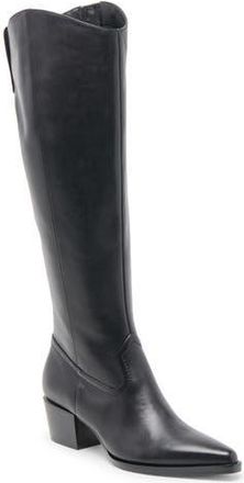 Dolce Vita Virona Water Resistant Boot in Black Leather H2O at Nordstrom Rack, Size 6.5 Wide Calf