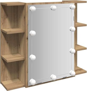 vidaXL Vidaxl Mobile A Specchio Con Led Rovere Artigianale 70x16,5x60 Cm