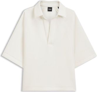 BOSS Loose-fit polo sweatshirt in scuba jersey