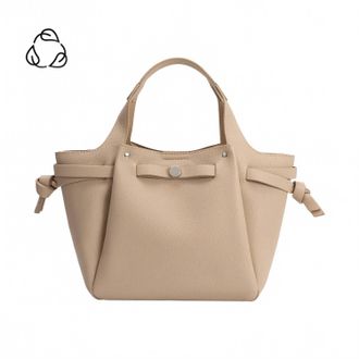 Melie Bianco Womens Avril Sky Recycled Vegan Leather Shoulder Bag In Beige