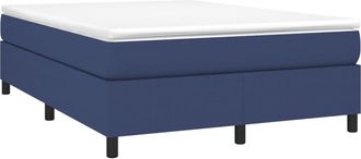 vidaXL Cama Box Spring Con Colch&oacute;n Tela Azul 140x190 Cm Vidaxl
