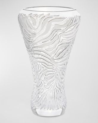 Lalique Zebra Crystal Vase