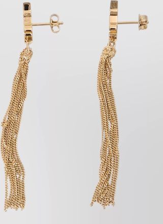 Saint Laurent cassandre chain tassel long earrings