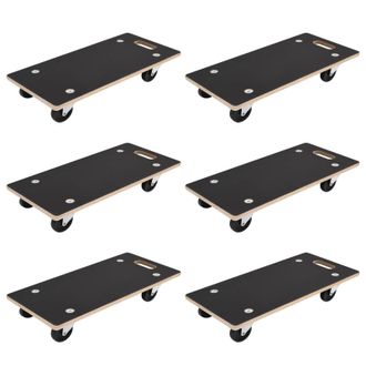 vidaXL Carro De Transporte 6 Pcs Gris Madera Contrachapada Vidaxl
