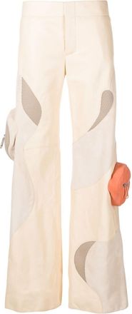 Off-white Candle Edge cargo trousers - women - Leather/Viscose/Cotton/Cupro/Polyamide/Elastane/Polyester - 40 - Neutrals