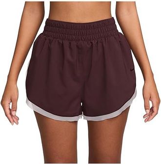 Nike One Dri-FIT Loose 3 Brief-Lined Shorts Womens Shorts Burgundy Crush/Burgundy Ash : LG (US 12-14), Polyester/Spandex