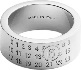 Maison Margiela Polished Palladium Brass Numeric Signature Ring