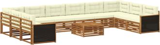 vidaXL Juegos De Sof&aacute;s 11 Uds. Madera De Acacia S&oacute;lida Vidaxl