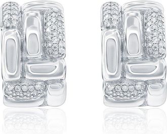 Suzy Levian Suzy Levian Silver Cz Huggie Earrings
