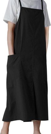 No Brand Delantal De Estilo Japon&eacute;s - Ajustable, Impermeable, De Algod&oacute;n Y Lino Para Mujer Con Bolsillos Grandes Para Florister&iacute;a, Cafeter&iacute;a, Manualidades, Rep