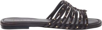 Baldinini Studded Leather Mule - Dames - Sandalen - Bruin - 38 EU - Leer - Schoenen