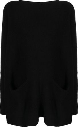 Daniela Gregis Black Boat Neck Sweater