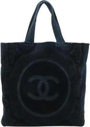 Chanel Pre-owned Coco Mark Beach Tote Bag Black - Dames - Vintage Shopper - Zwart - ONE Size - Vintage