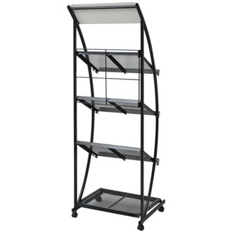 Berkfield Home Magazine Rack 47x40x134 cm Black & White A4 | Size: 47 x 40 x 134 cm