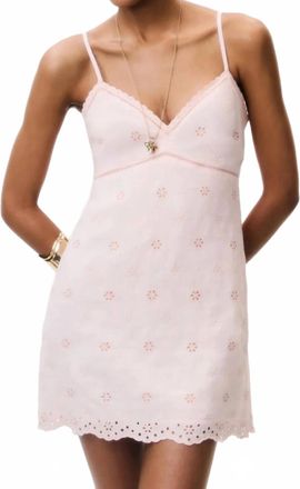 LoveShackFancy Becklyn Mini Dress In Rose Drift
