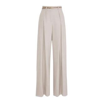 Max Mara Broeken, Dames, Beige, S, Wol, Aere Wijde Broek