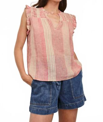 Rails Arlene Ruffled Top In Salerno Stripe