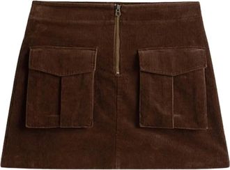 Tommy Hilfiger Ribfluwelen rok met zak - Bruin