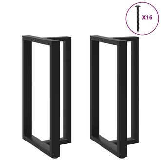 Berkfield Home Modern Bar Table Legs T-Shaped&not;2 pcs Black 60x35x(100-101) cm Steel